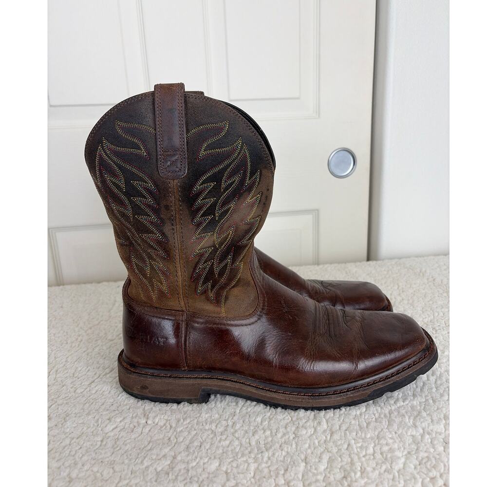 Ariat Men's WorkHog Boots Size 12D Waterproof Brown Leather Western